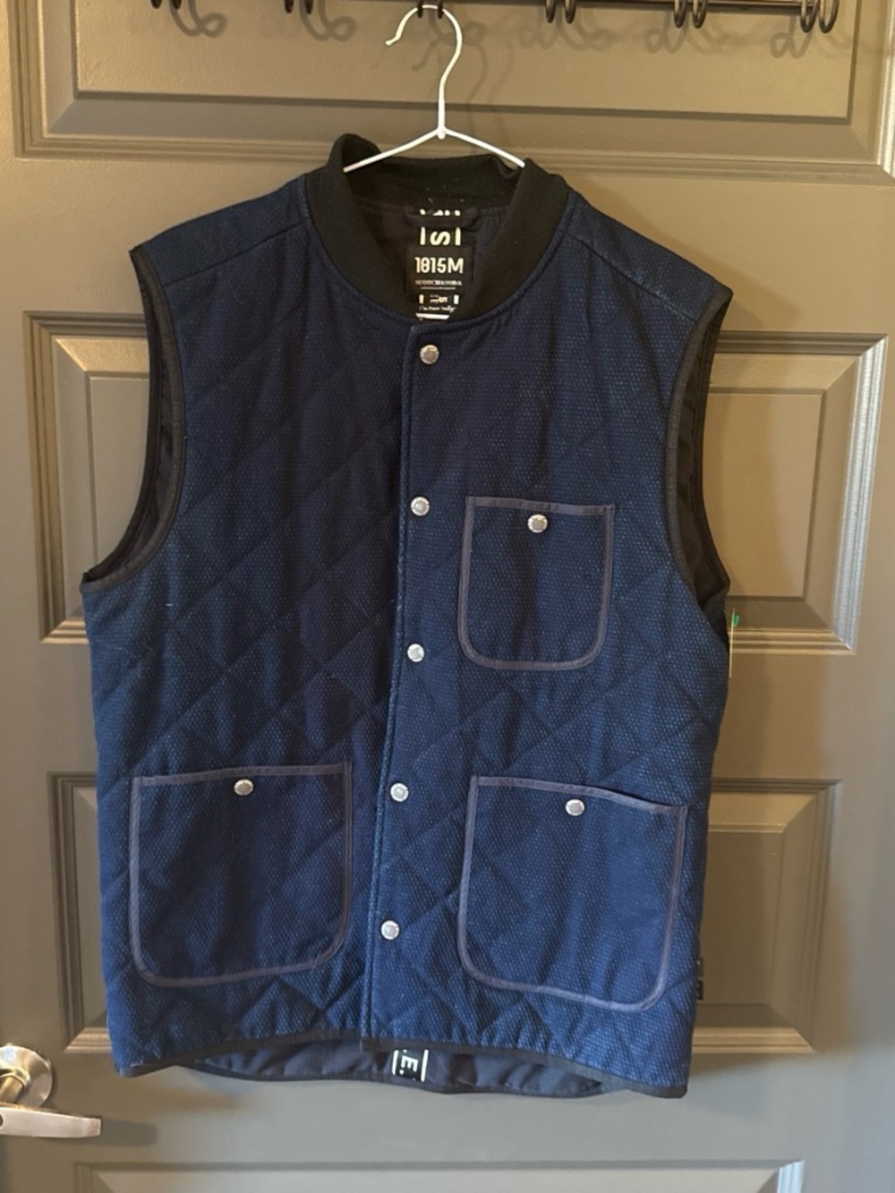 Men's Scotch & Soda Amsterdam Blauw Quilted Vest M (Estimate)